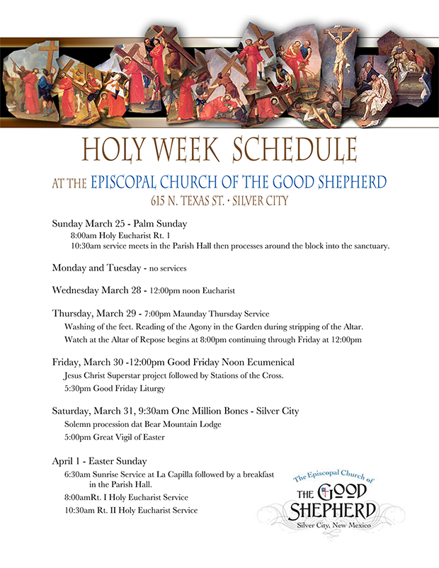 Holy Week Schedule 2018