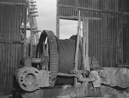 pinos altos remains of steam winch in abandoned gold mine at pinos altos library of congress may of 1940 russell lee 65