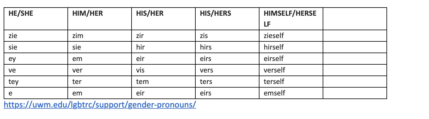 gender neutral pronouns