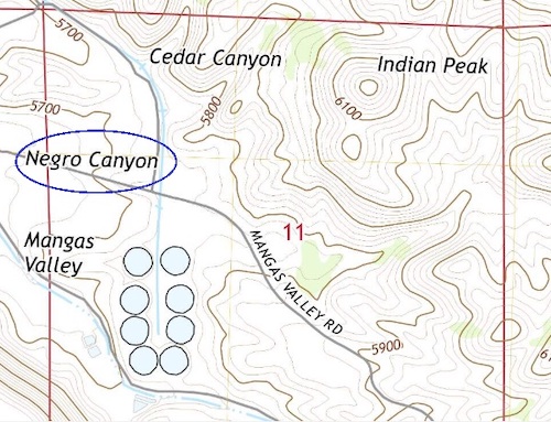 negro canyon topo map usgs 2019 blue circle 60