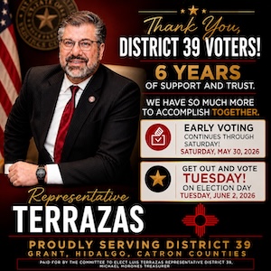 Re-Elect Luis Terrazas for NN House District 39