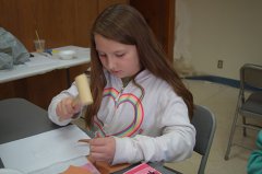 Creating Leather Valentines at the Silver City Museum 020120