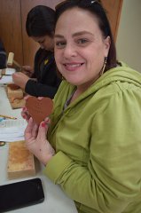 Creating Leather Valentines at the Silver City Museum 020120